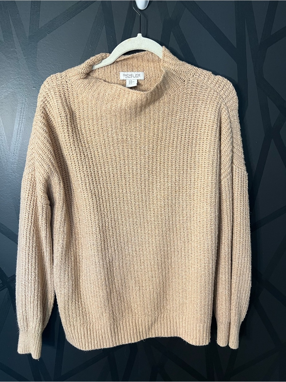 Rachel Zoe Ribbed Knit Sweater in Camel Beige